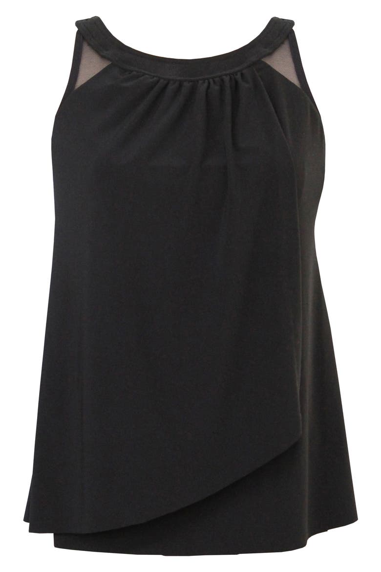 Illusionists Ursula Swim Top, Alternate, color, BLACK