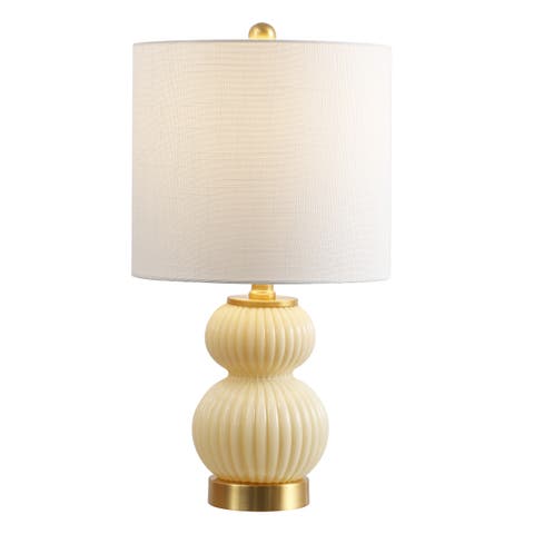 Daphne Ribbed Metal/Glass LED Table Lamp