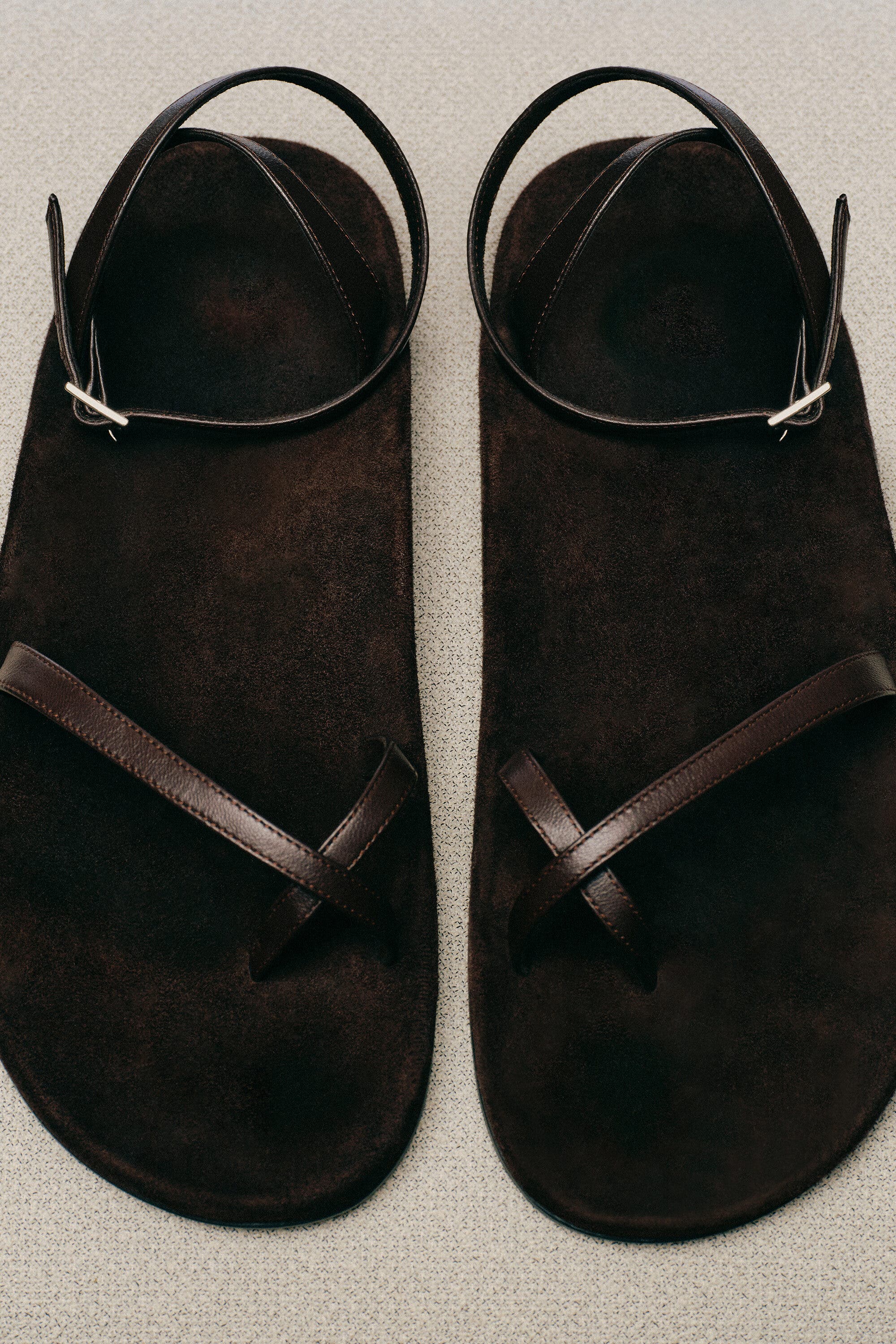 Minimal Leather Sandals, Alternate, color, BROWN