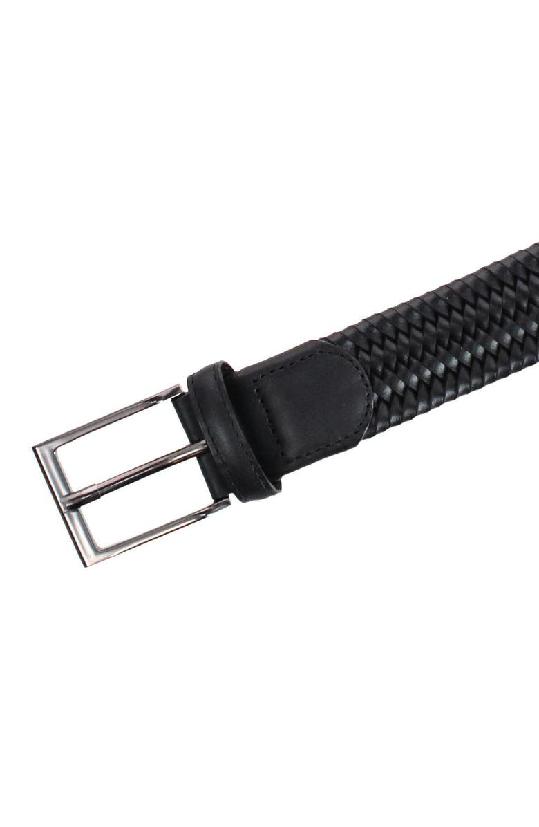 Trafalgar Big and Tall Andres Classic 35MM Leather Stretch Dress Belt, Alternate, color, Black