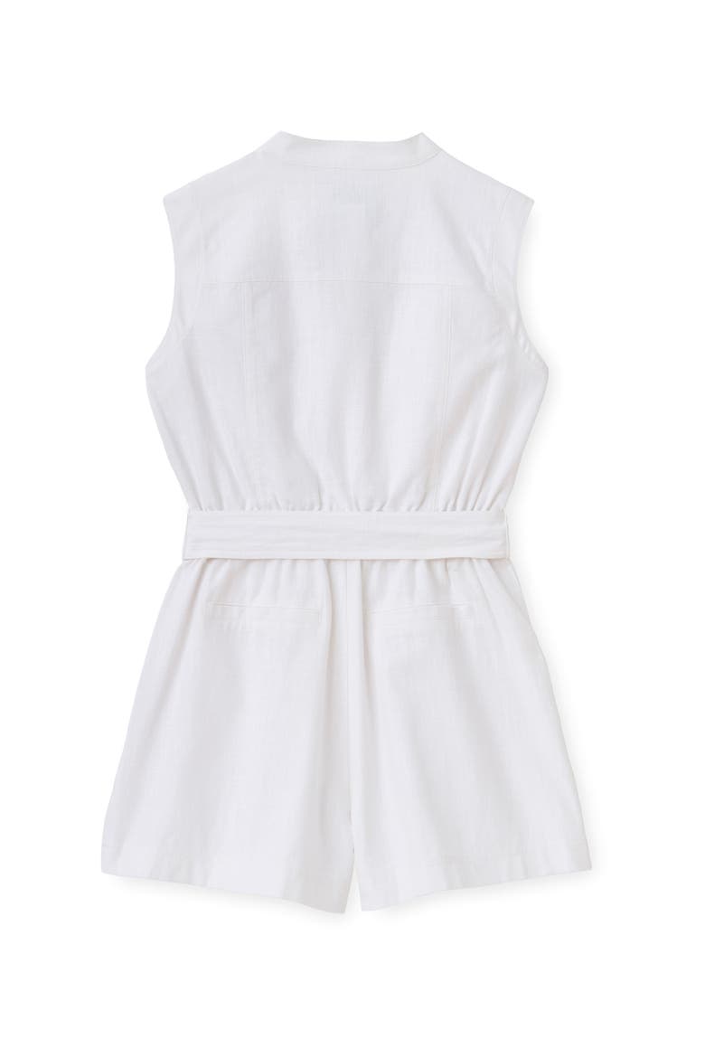 Rachel Linen Romper, Alternate, color, Bright White