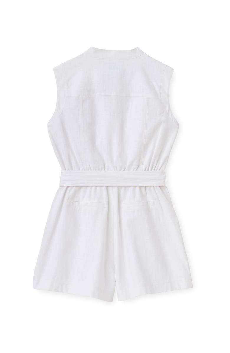 Cartolina Rachel Linen Romper, Alternate, color, Bright White