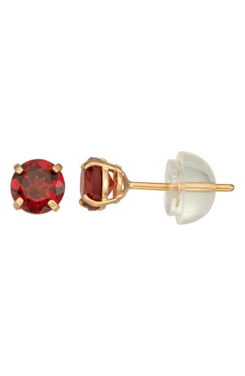 Fzn Gemstone Stud Earrings In Red