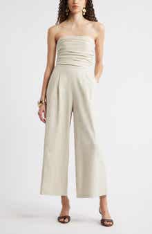 Strapless Linen Blend Jumpsuit