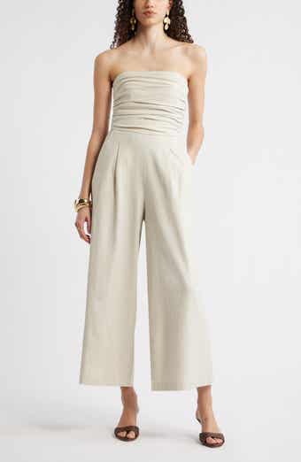 Strapless Linen Blend Jumpsuit