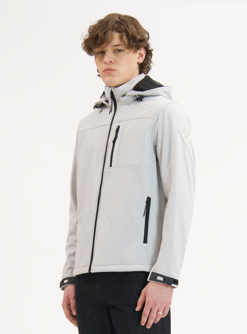 Point Zero Softshell Dewspo Bonded Mesh Jacket In Silver