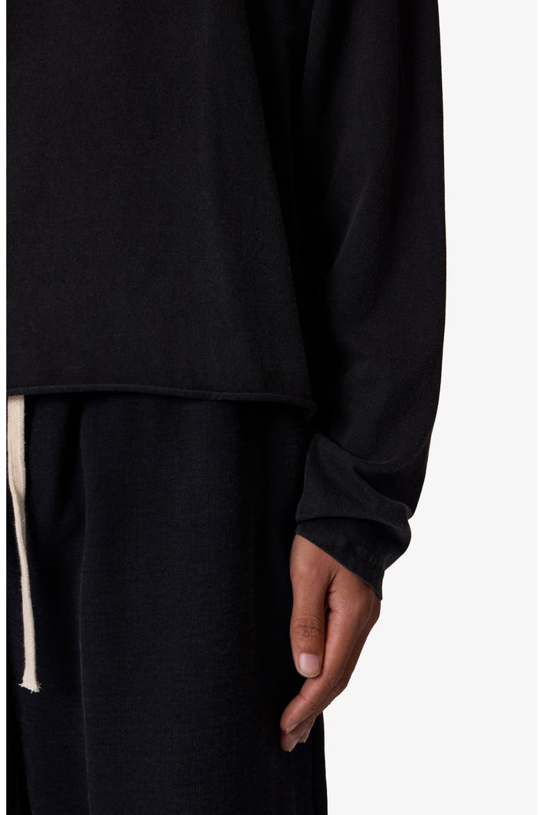 Raw Hem Oversize Long Sleeve T-Shirt, Alternate, color, WASHED BLACK