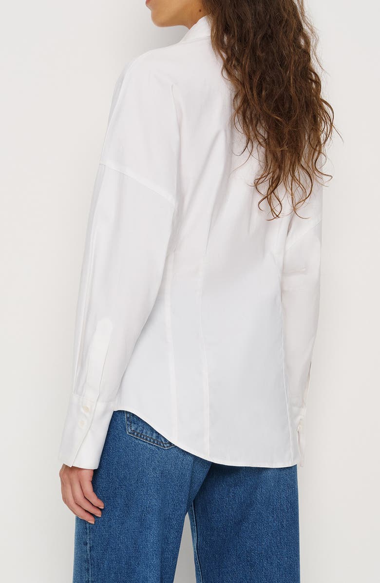 Reformation Vanta Stretch Poplin Button-Up Shirt, Alternate, color, Bright White