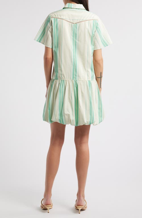 Du Paradis Gardenia Stripe Bubble Hem Shirtdress In Vintage Stripes