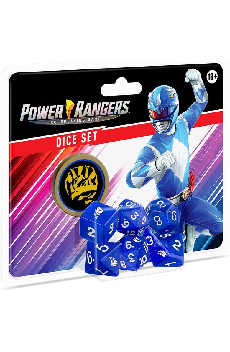 Renegade Game Studios Power Rangers Roleplaying Game Blue Dice Set, Main, color, Blue