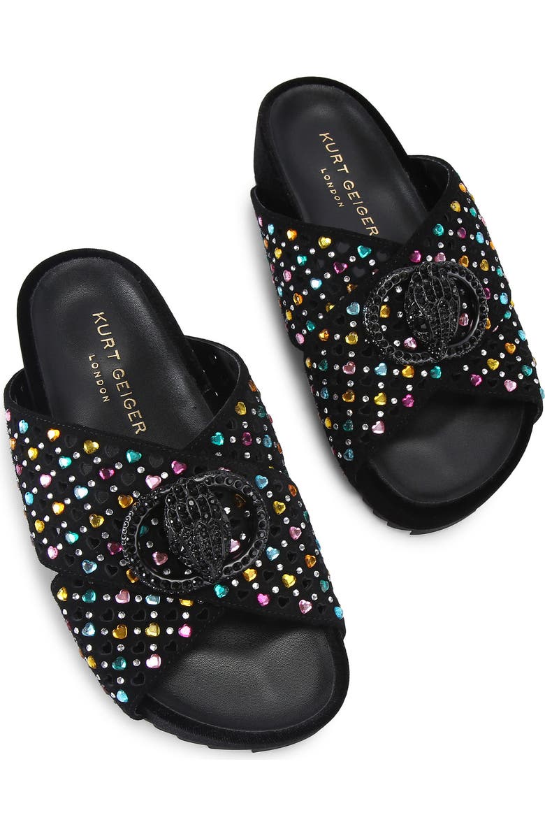 Kurt Geiger London Cross Strap Slide Sandal, Alternate, color, Charcoal