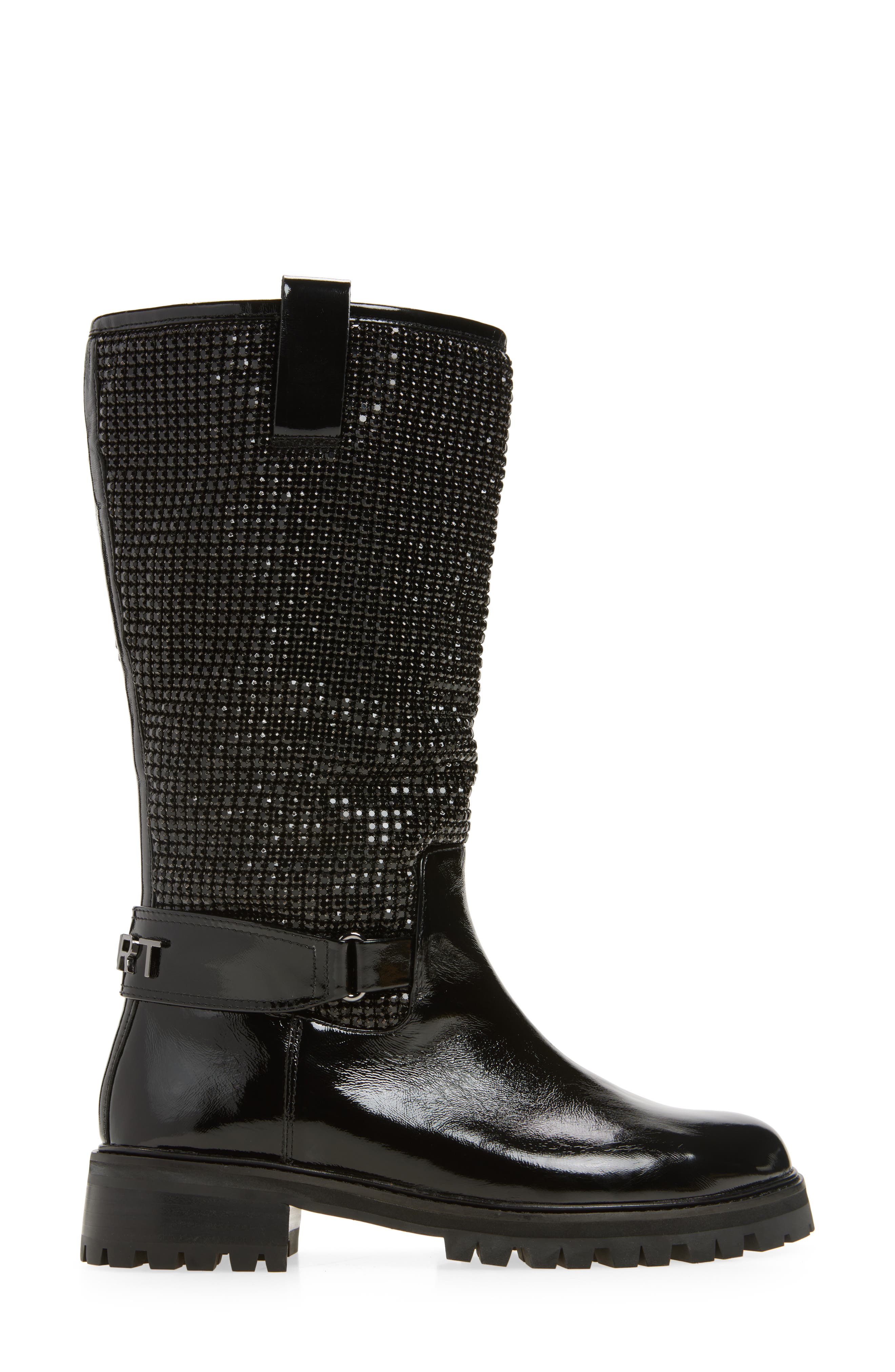 Kurt Geiger London Kurt Crystal Embellished Boot, Alternate, color, Black