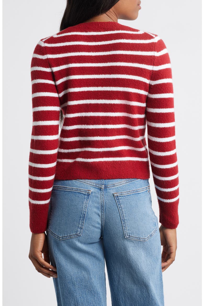 Kensington Cardigan, Alternate, color, RED AND WHITE STRIPE