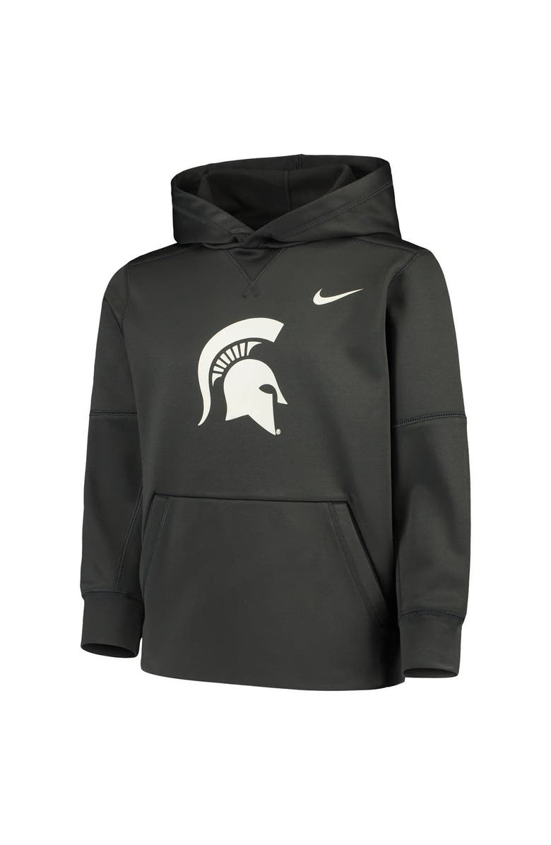 Nike Youth Nike Anthracite Michigan State Spartans Logo KO Pullover Performance Hoodie, Alternate, color, Anthracite