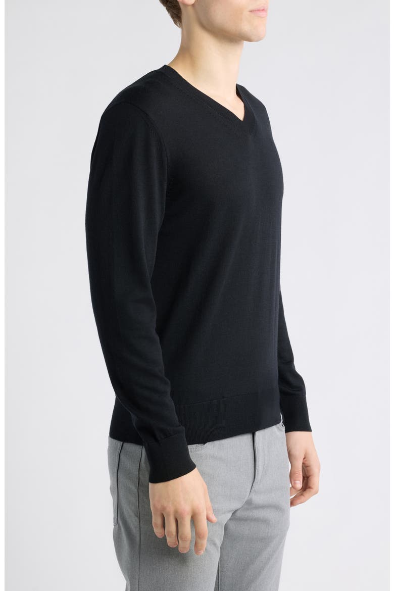 Melba V-Neck Wool Sweater, Alternate, color, BLACK