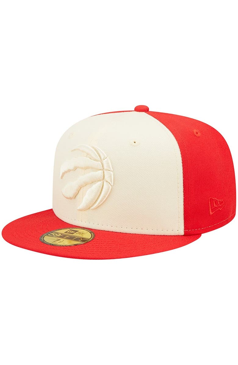 New Era Men's New Era Cream/Red Toronto Raptors Cork Two-Tone 59FIFTY Fitted Hat, Main, color, 