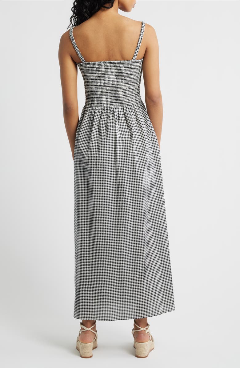 Hill House Home The Larissa Gingham Maxi Nap Dress, Alternate, color, Black/ Sand Gingham