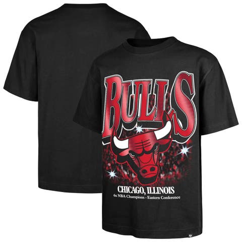 Men's '47 Black Chicago Bulls Past Champs Collection Flashbulb Foundation T-Shirt