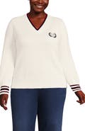 Lands' End Drifter Set in Sleeve Vneck Sweater