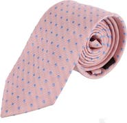 Trafalgar Ignacio Linen Blend Polka Dot Vertical Slant Lined Business Necktie