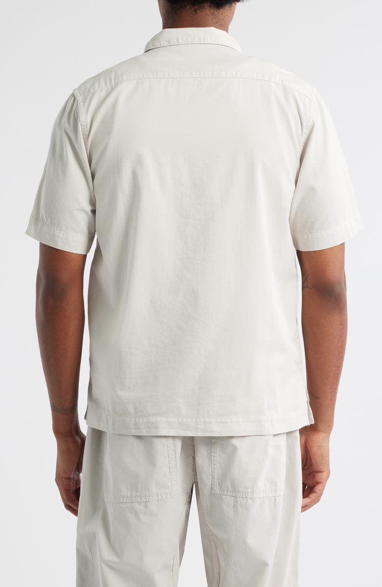 Service Works Script Embroidered Organic Cotton Camp Shirt, Alternate, color, Salt