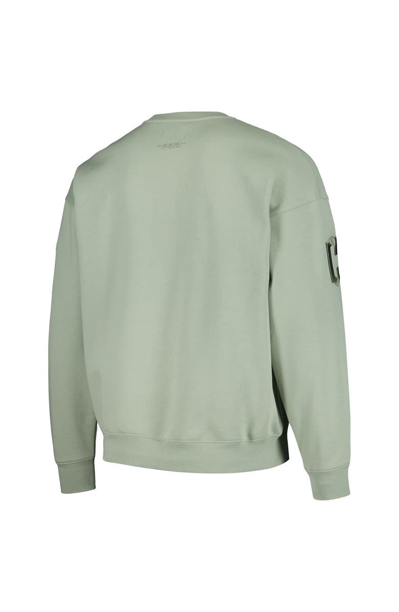 PRO STANDARD Men's Pro Standard Green Cleveland Guardians Neutral Drop Shoulder Pullover Sweatshirt, Alternate, color, Green