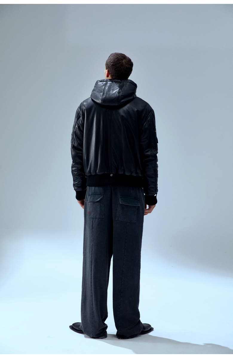 PCFG Your *Itch Bomber Leather Jacket, Alternate, color, Black