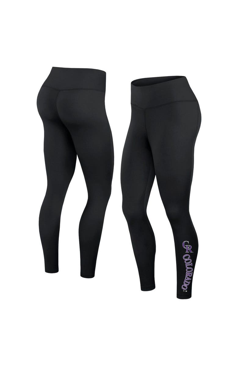 FANATICS Women's Fanatics Branded Black Colorado Rockies Wordmark Stack Leggings, Main, color, 