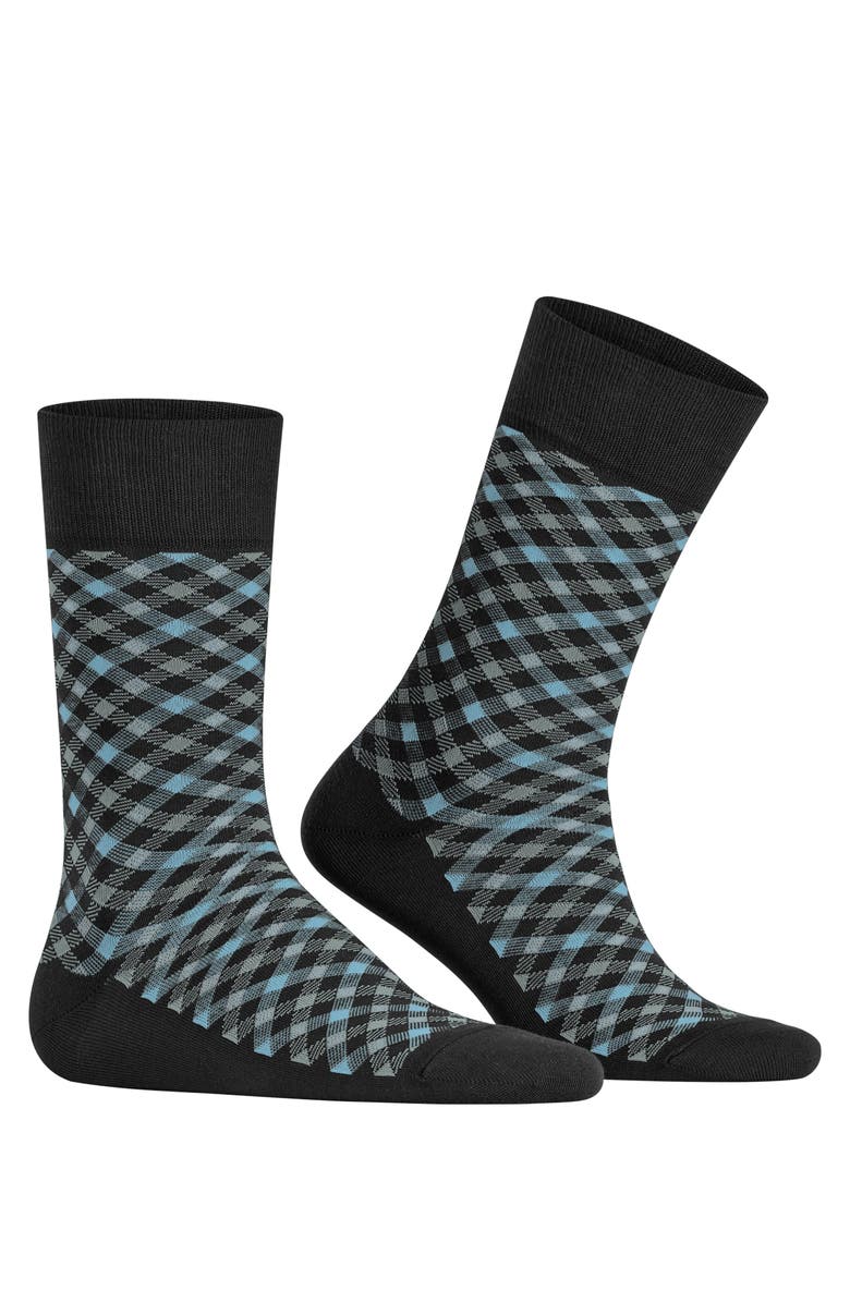 Falke Smart Check Dress Socks, Alternate, color, Black