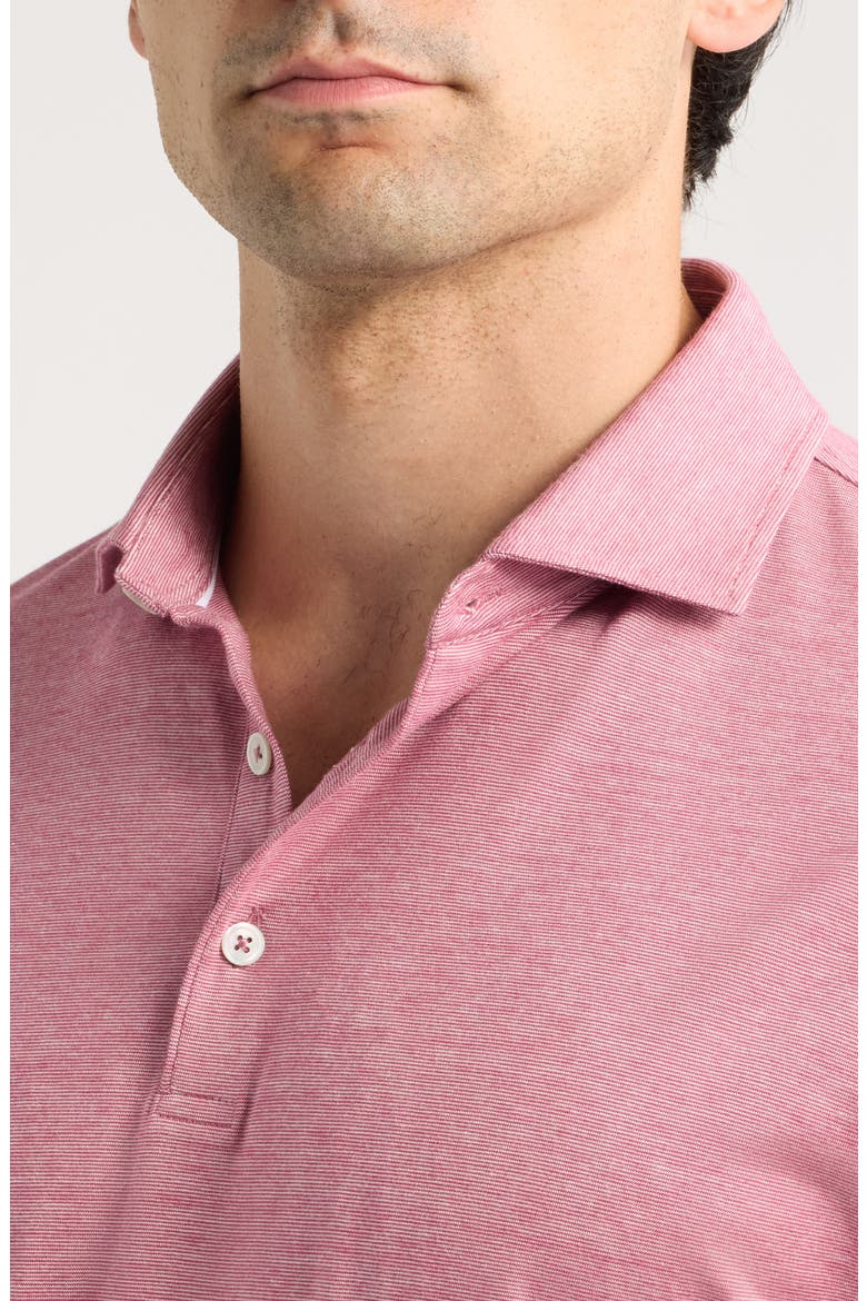 Crown Crafted Excursionist Flex Microstripe Polo, Alternate, color, RUBY DUSK
