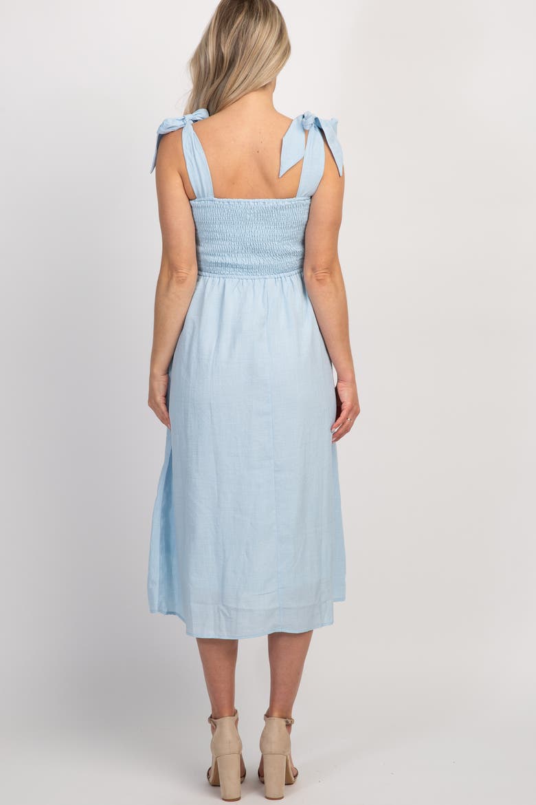 Strap Tie Smocked Dress, Alternate, color, Light Blue