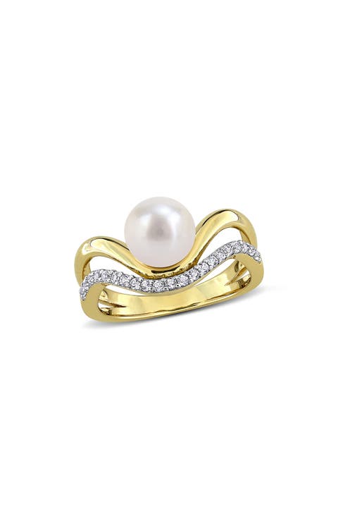 Cultured Freshwater Pearl Bypass Ring