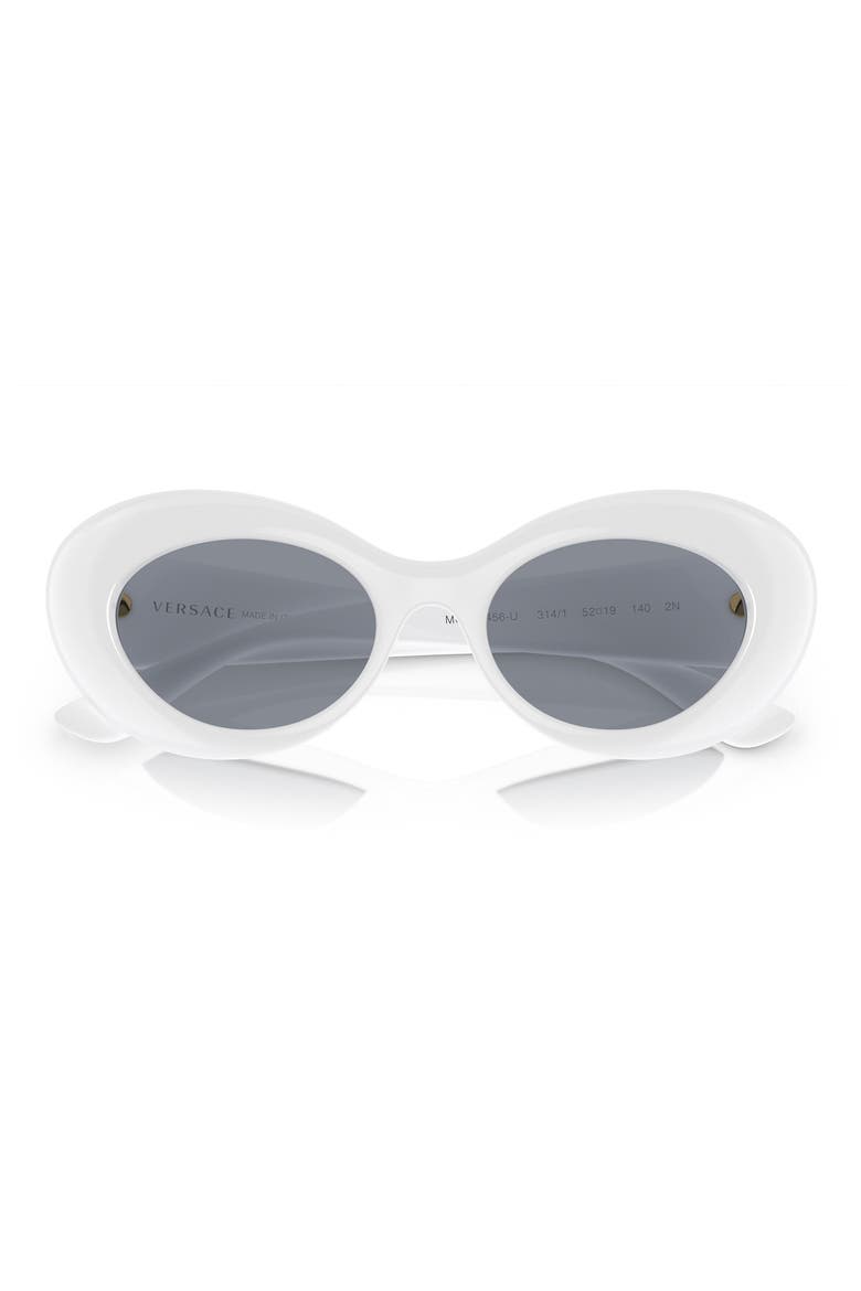 52mm Oval Sunglasses, Alternate, color, WHITE