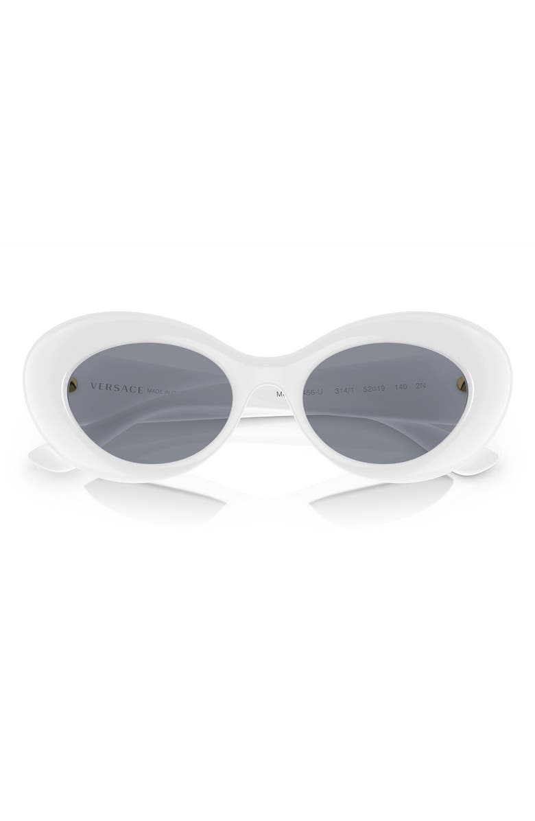 Versace 52mm Oval Sunglasses, Alternate, color, White