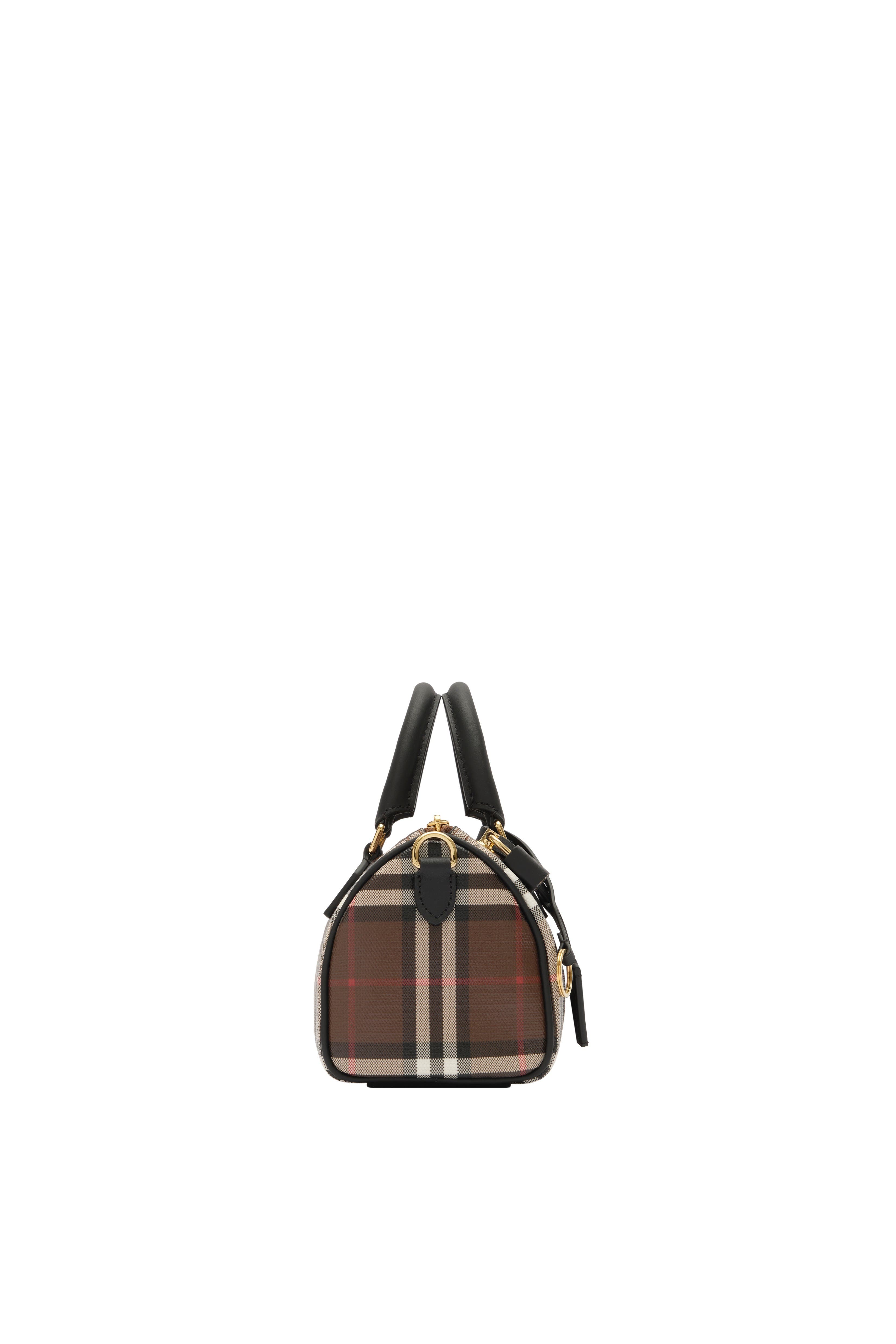 Mini Check Bowling Bag, Alternate, color, Chocolate brown