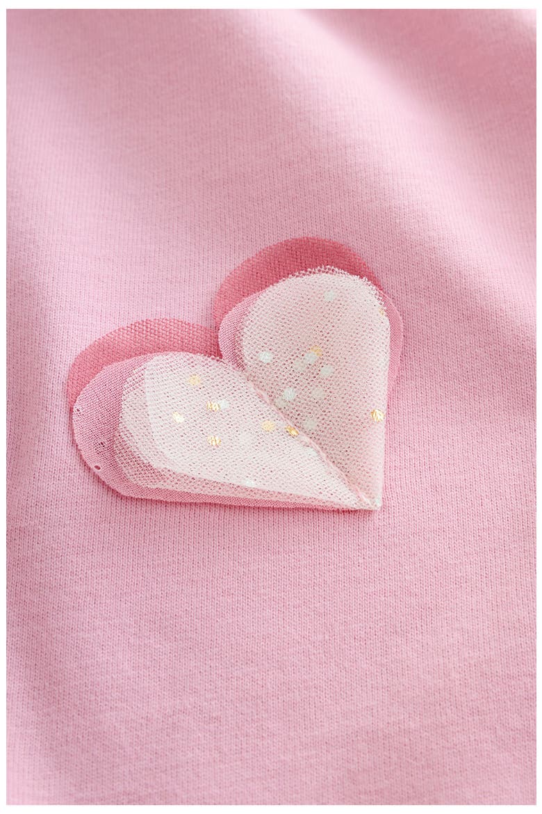 Kids' Sparkle Heart Appliqué Long Sleeve Cotton Graphic T-Shirt, Alternate, color, PINK