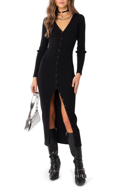 Jazlyn Long Sleeve Rib Sweater Dress