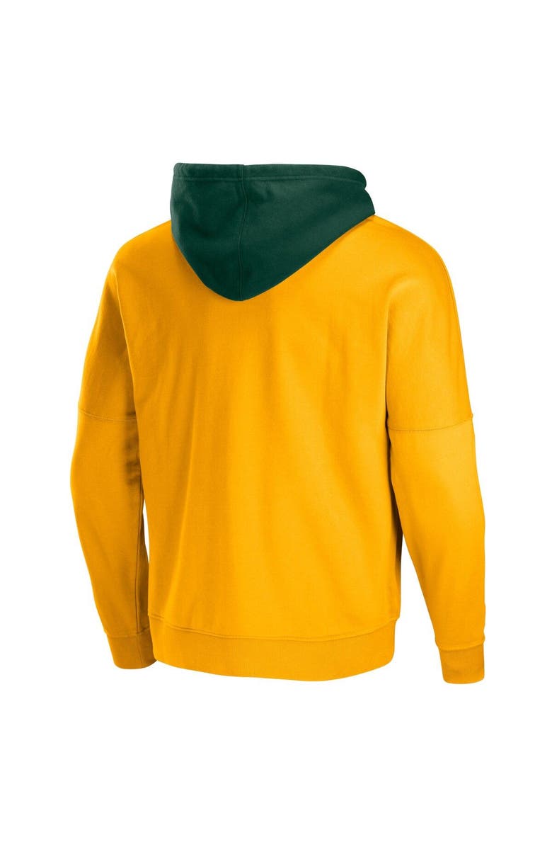 STAPLE Men's NFL x Staple Gold Green Bay Packers Throwback Vintage Wash Pullover Hoodie, Alternate, color,