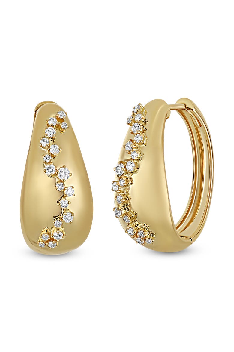 18K Gold Mika Diamond Hoop Earrings, 20mm, Main, color, 18K YELLOW GOLD