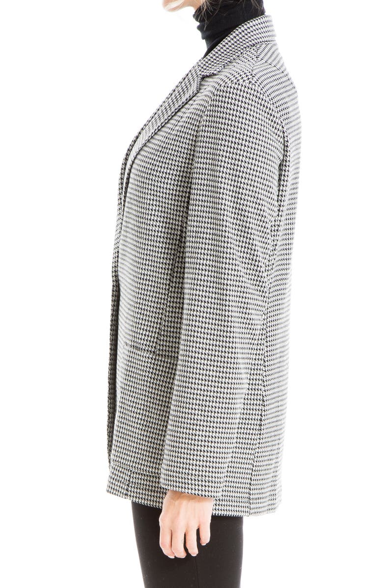 MAX STUDIO Double Knit One-Button Blazer, Alternate, color, Black/ Ivory Houndstooth