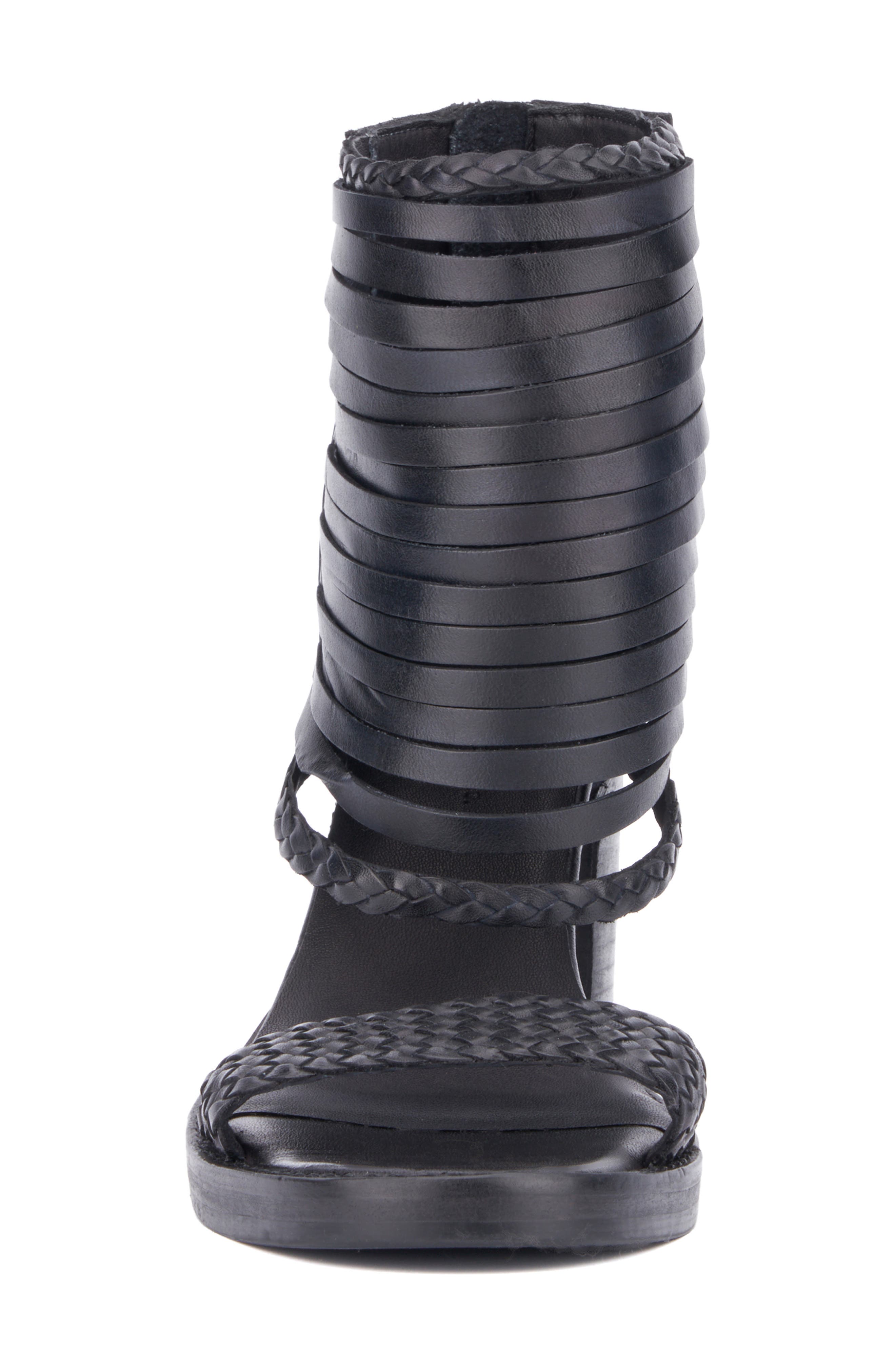 VINTAGE FOUNDRY Leila Fringe Sandal, Alternate, color, Black