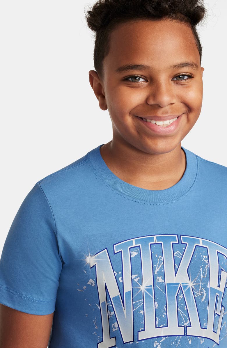 Nike Kids' Shattered Logo Graphic T-Shirt, Alternate, color, Blue Beyond