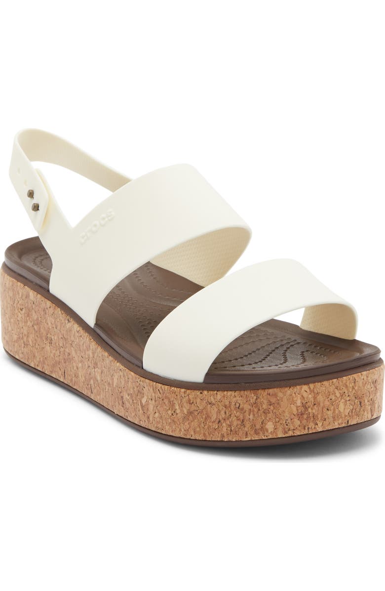 CROCS Brooklyn Cork Low Platform Wedge Sandal, Main, color, Chalk