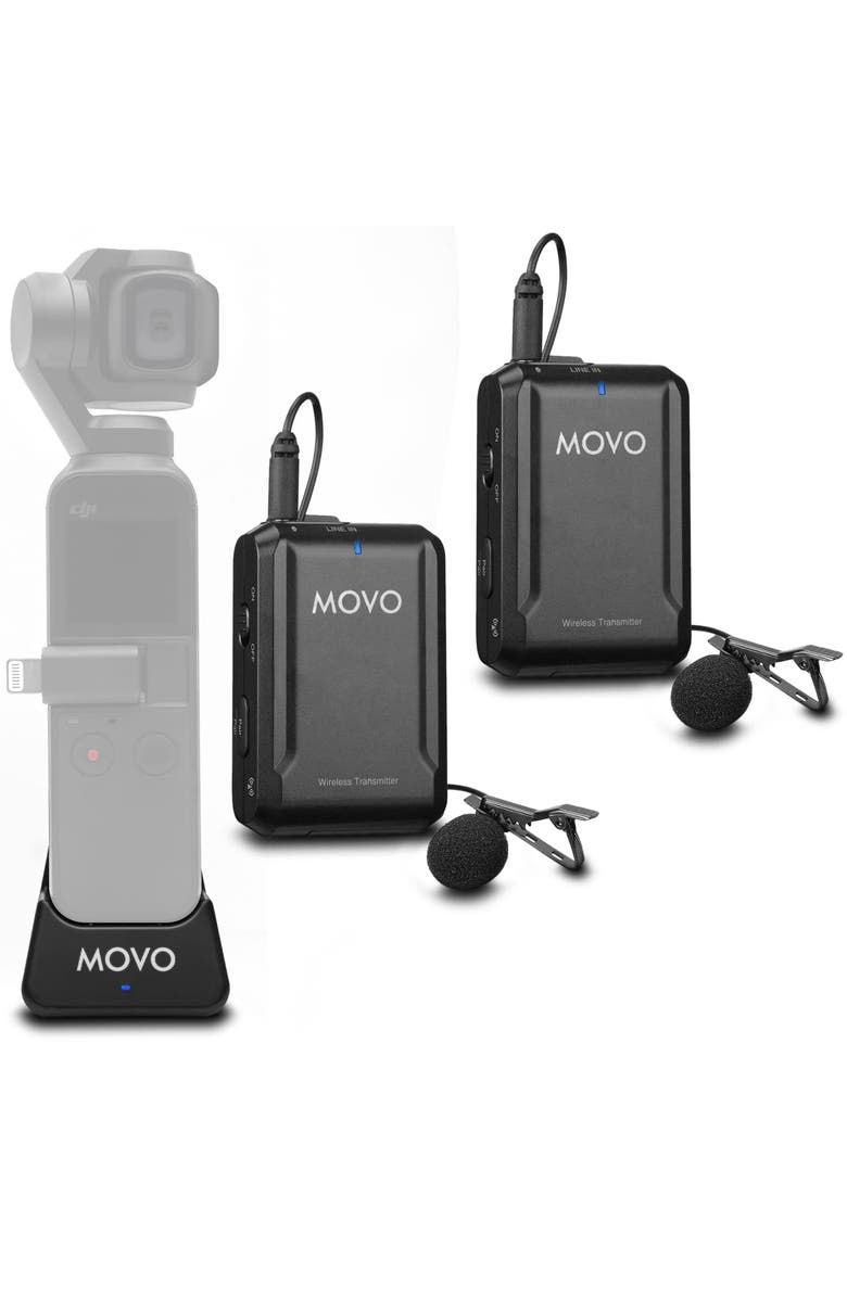 MOVO Edge-OP-Duo Dual Wireless Lavalier Microphone for Osmo Pocket 1 and 2, Main, color, Black