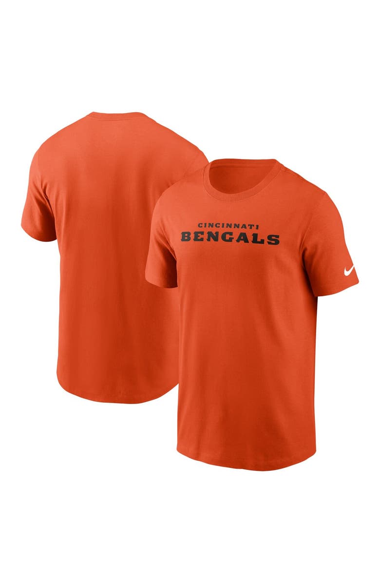 Nike Men's Nike Orange Cincinnati Bengals Primetime Wordmark Essential T-Shirt, Main, color, Orange