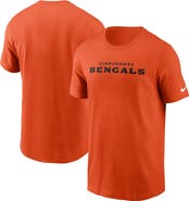 Nike Men's Nike Orange Cincinnati Bengals Primetime Wordmark Essential T-Shirt