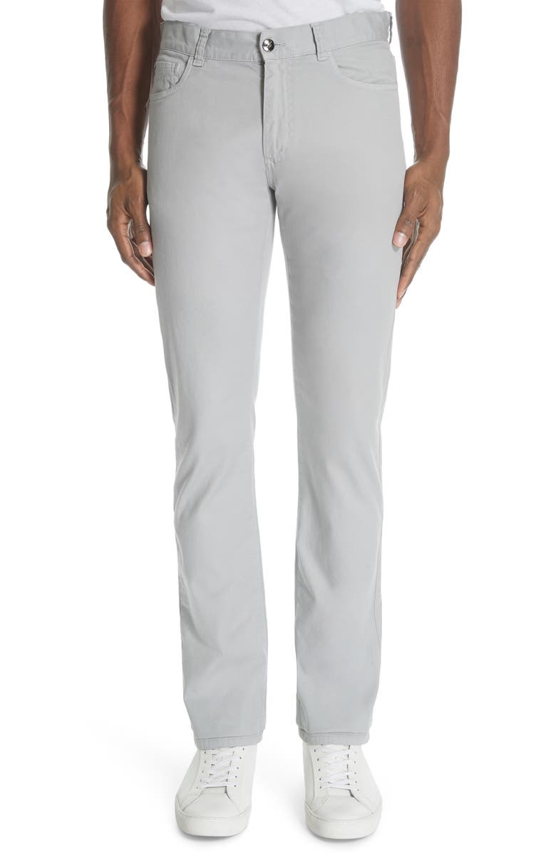 Canali Stretch Wool Classic Fit Five-Pocket Trousers, Main, color, 