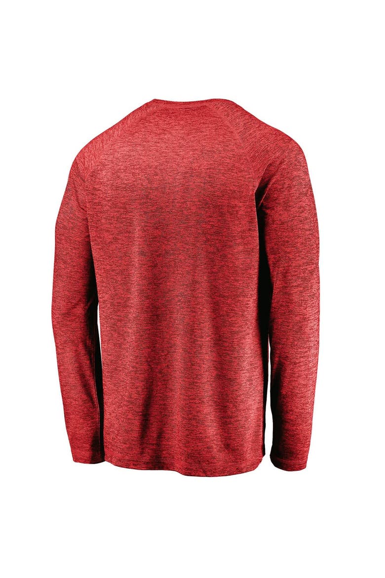 Men's Fanatics Athletic Red Washington Capitals Iconic Striated Breezer Raglan Long Sleeve T-Shirt, Alternate, color, Athletic Red