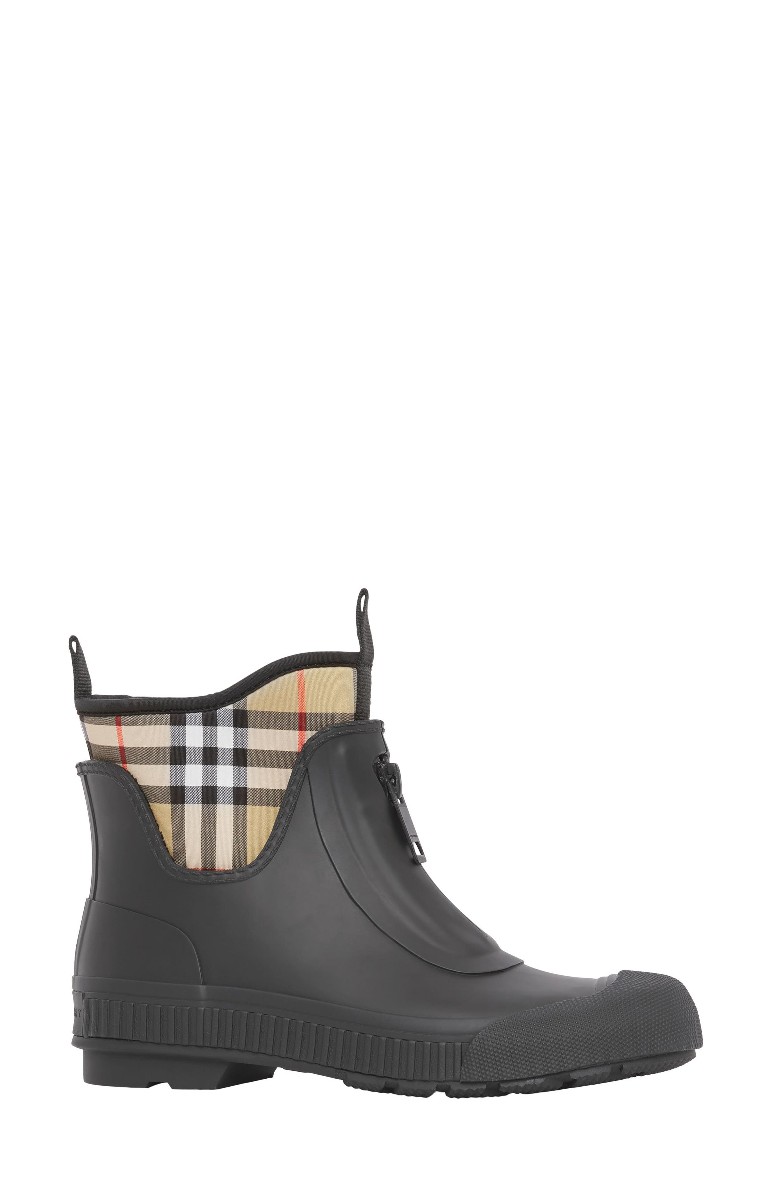 Burberry Flinton Check Waterproof Rain Boot, Main, color, 