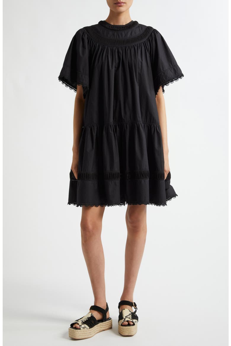 Oumi Cotton Shift Dress, Main, color, NOIR